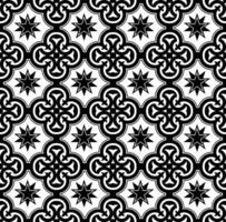 resumen sin costura modelo con siluetas flores en negro y blanco. floral repitiendo monocromo antecedentes. interminable impresión textura. tela diseño. fondo de pantalla - vector