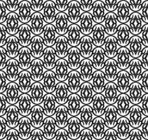 resumen sin costura modelo con siluetas flores en negro y blanco. floral repitiendo monocromo antecedentes. interminable impresión textura. tela diseño. fondo de pantalla - vector