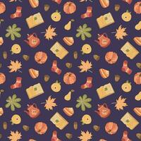 Autumn cozy seamless pattern. Design for fabric, textile, wallpaper, packaging. vector