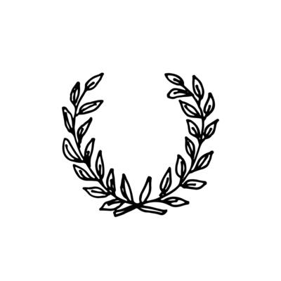 Laurel wreath, laurel branch - a symbol of victory, glory. Ancient Greece and Rome. Doodle. Vector illustration. Hand drawn. Outline.