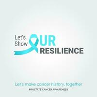 Strength in Art. Vector Background Prostate Cancer