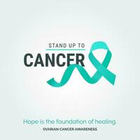 Empower Hope with Vector Background. Ovarian Cancer