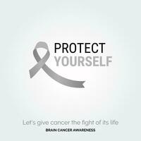 Strength in the Background Brain Cancer Awareness Template vector