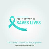 Strength in Unity Fight Cervical Cancer with Vector Background Posters