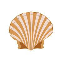 Cartoon Vector illustration scallop shell icon Isolated on White Background