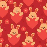 seamless pattern cartoon bunny. cute animal wallpaper for textile, gift wrap paper vector