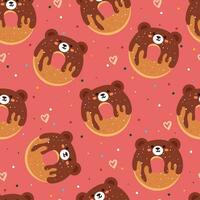 seamless pattern cartoon cute dessert character. cute food wallpaper for textile, gift wrap paper vector