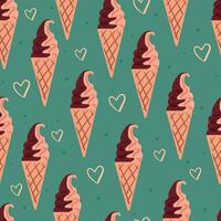 seamless pattern cartoon cute dessert character. cute food wallpaper for textile, gift wrap paper vector