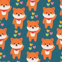 seamless pattern cartoon puppy. cute animal wallpaper for textile, gift wrap paper vector