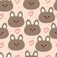 seamless pattern cartoon bunny. cute animal wallpaper for textile, gift wrap paper vector