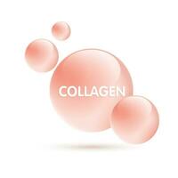Drop water collagen pink and structure. vitamin solution complex with chemical formula from nature. beauty treatment nutrition skin care design. medical and scientific concepts for cosmetic. vector. vector