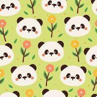 sin costura modelo dibujos animados panda. linda animal fondo de pantalla para textil, regalo envolver papel vector