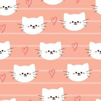 seamless pattern cartoon cat. cute animal wallpaper for textile, gift wrap paper vector