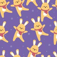 seamless pattern cartoon bunny. cute animal wallpaper for textile, gift wrap paper vector