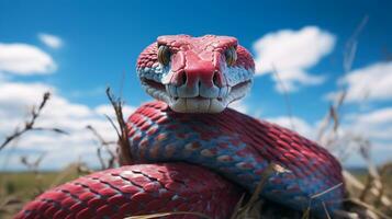 Photo of a Viper under Blue Sky. Generative AI