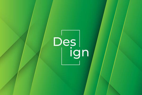 Green abstract background with geometric shapes gradient color