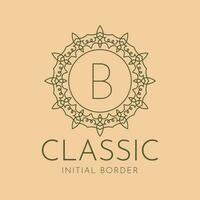 letter B classic circular border vector logo design