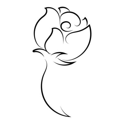black flower line corner on white background For decorating edges, decorating paper corners.