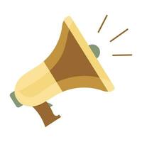 Yellow megaphone isolated. Close up breaking news metaphor, disclosure of information concept. vector