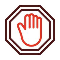 Stop Vector Thick Line Two Color Icons For Personal And Commercial Use.