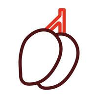Mango Vector Thick Line Two Color Icons For Personal And Commercial Use.