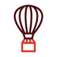 Air Balloon Vector Thick Line Two Color Icons For Personal And Commercial Use.