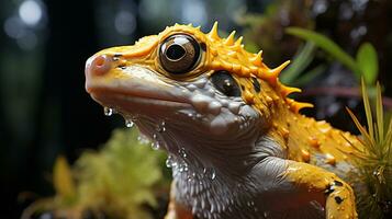 Close-up photo of a Xenopus frog looking any direction. Generative AI