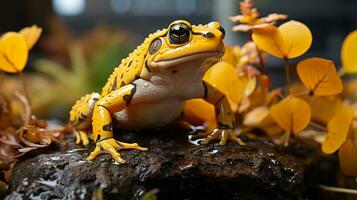 de cerca foto de un xenopus rana mirando ninguna dirección. generativo ai