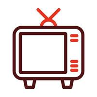 Tv Vector Thick Line Two Color Icons For Personal And Commercial Use.