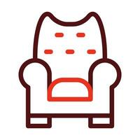 Toy Chair Vector Thick Line Two Color Icons For Personal And Commercial Use.