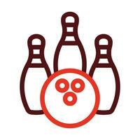 Bowling Vector Thick Line Two Color Icons For Personal And Commercial Use.