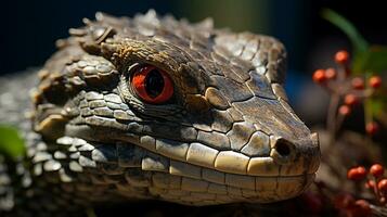 Close-up photo of a Viper looking any direction. Generative AI