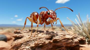 Close-up photo of a Sahara Desert Ant looking any direction in the Desert. Generative AI