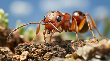 Close-up photo of a Sahara Desert Ant looking any direction in the Desert. Generative AI