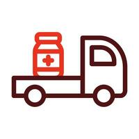 Vaccination Delivery Vector Thick Line Two Color Icons For Personal And Commercial Use.