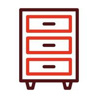 File Cabinet Vector Thick Line Two Color Icons For Personal And Commercial Use.
