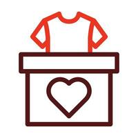 Clothes Donation Vector Thick Line Two Color Icons For Personal And Commercial Use.