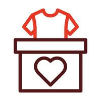 ropa donación vector grueso línea dos color íconos para personal y comercial usar.