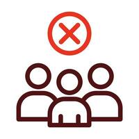 Avoid Crowds Vector Thick Line Two Color Icons For Personal And Commercial Use.