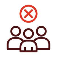 Avoid Crowds Vector Thick Line Two Color Icons For Personal And Commercial Use.