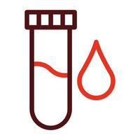 Blood Sample Vector Thick Line Two Color Icons For Personal And Commercial Use.