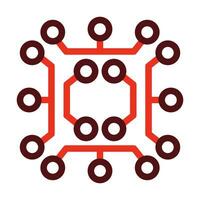 Circuit Vector Thick Line Two Color Icons For Personal And Commercial Use.