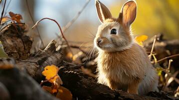 Close-up photo of a Rabbit looking any direction. Generative AI