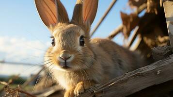Close-up photo of a Rabbit looking any direction. Generative AI