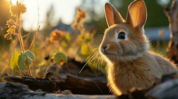 Close-up photo of a Rabbit looking any direction. Generative AI