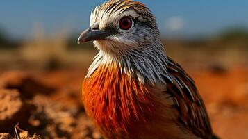 Close-up photo of a Quail looking any direction. Generative AI