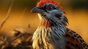 Close-up photo of a Quail looking any direction. Generative AI