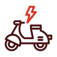 Electric Scooter Vector Thick Line Two Color Icons For Personal And Commercial Use.