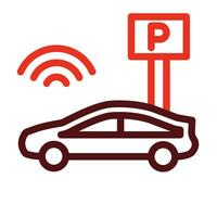 en línea estacionamiento vector grueso línea dos color íconos para personal y comercial usar.