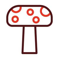 Mushroom Vector Thick Line Two Color Icons For Personal And Commercial Use.